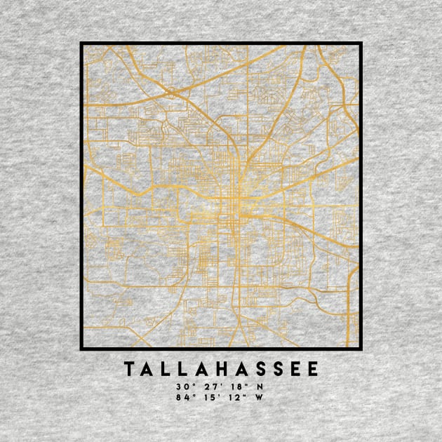 TALLAHASSEE FLORIDA CITY STREET MAP ART by deificusArt